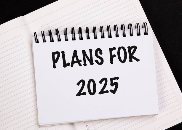 Plans for 2025 on page of notebook