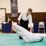 Student lands on the mat after kotegeishi